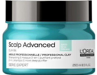 L’Oréal Professionnel Scalp Advanced Anti-Oiliness 2-In-1 Deep Purifier Clay | For Oily Scalp | With 3% AHA (250 Gm).